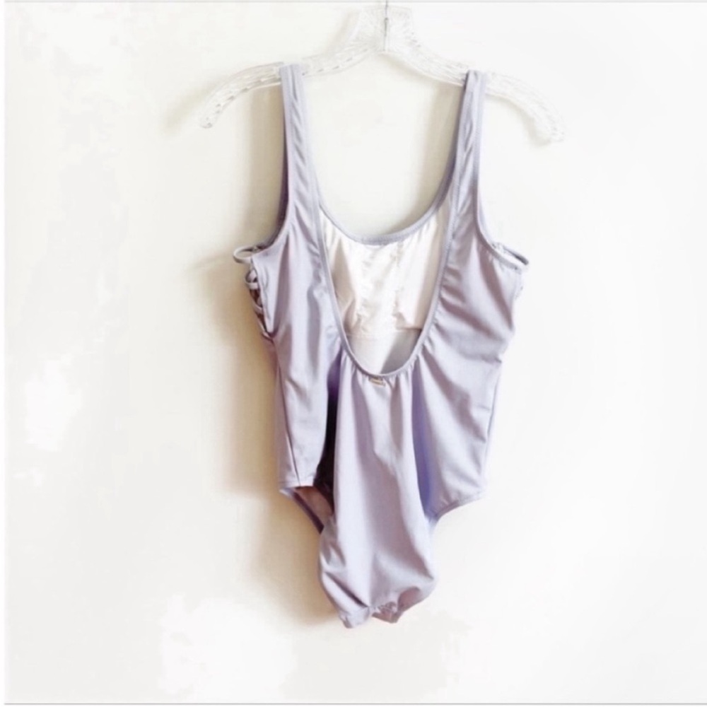 PINK Victoria's Secret bathing suit lavender purple shells metallic one piece - Picture 8 of 8